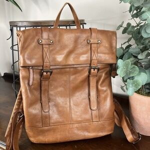 Vilenca Holland Seren Tech Backpack Distressed Brown Leather TK58 Anthro NEW